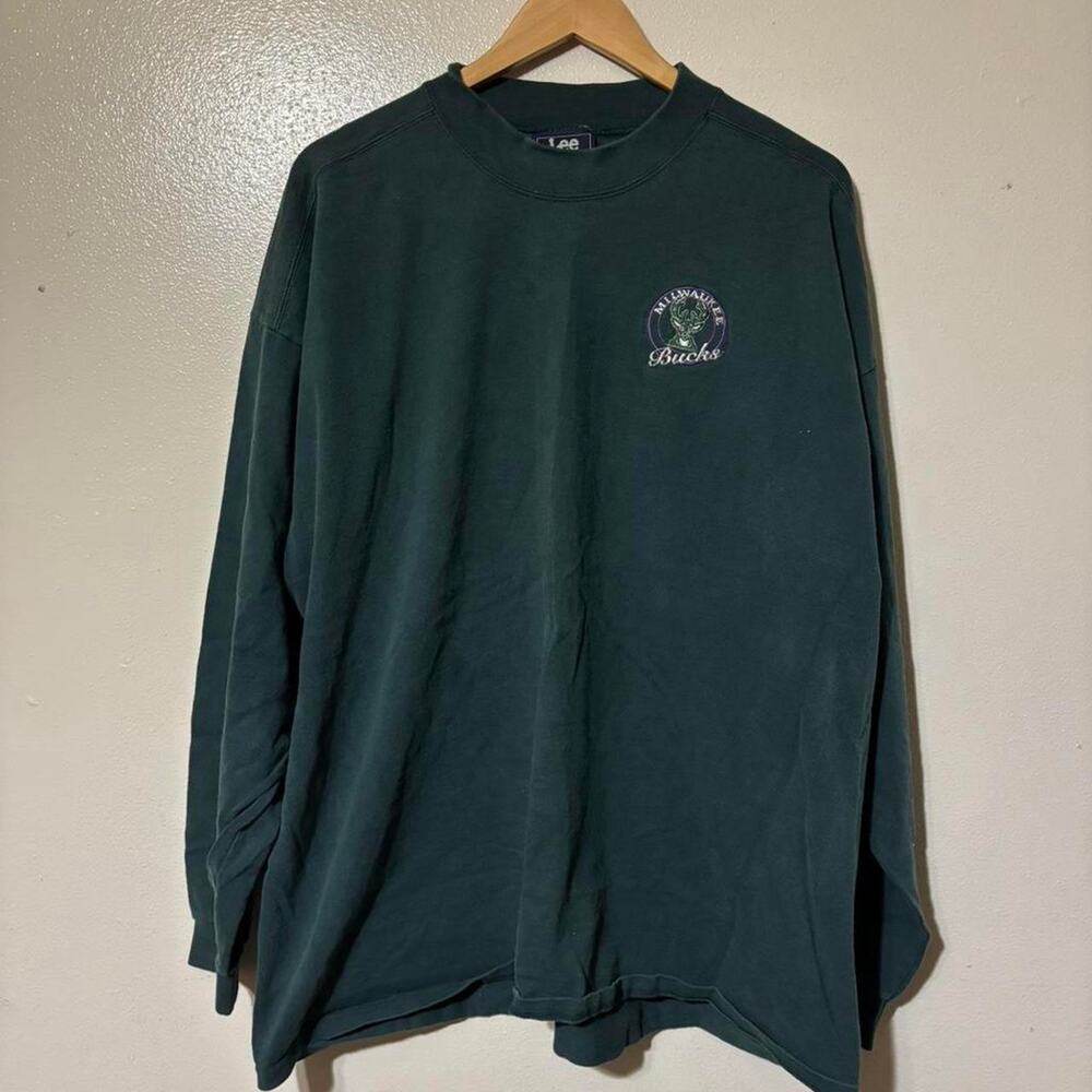 Vintage 90s Milwaukee Bucks Clean Embroidered Long Sleeve Shirt Size Men’s 2XL